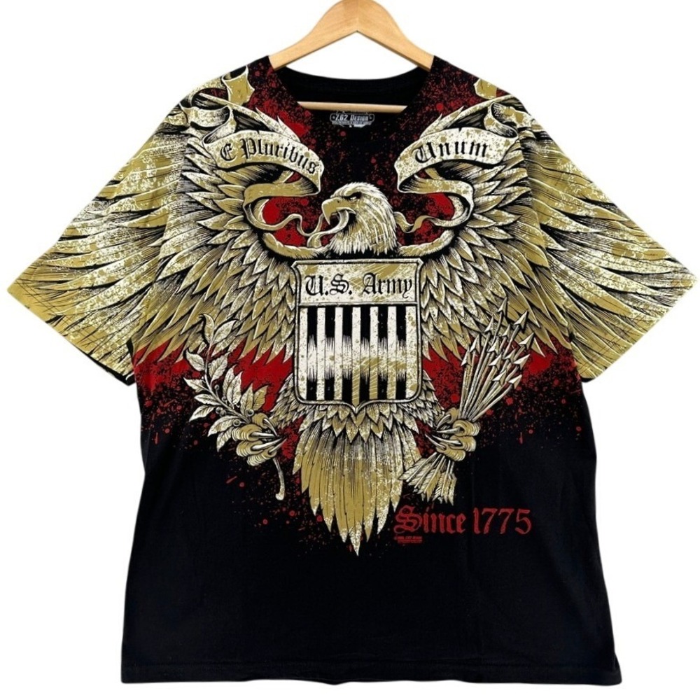 7.62 Design US Army Eagle T-Shirt Mens XL Black 2008 Military USA Y2K Bikercore